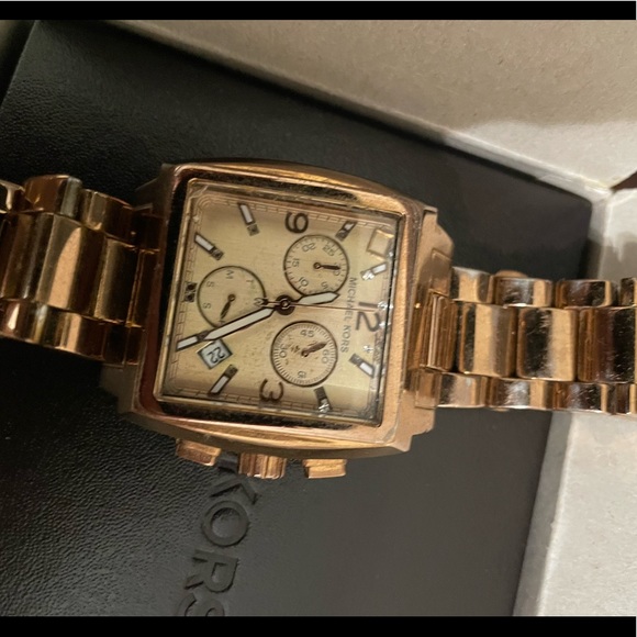 Michael Kors Square Rose Gold Watch - Picture 7 of 7